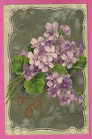Prägekarte gel 1905 Fröhliche Ostern Goldprägung (Eier)