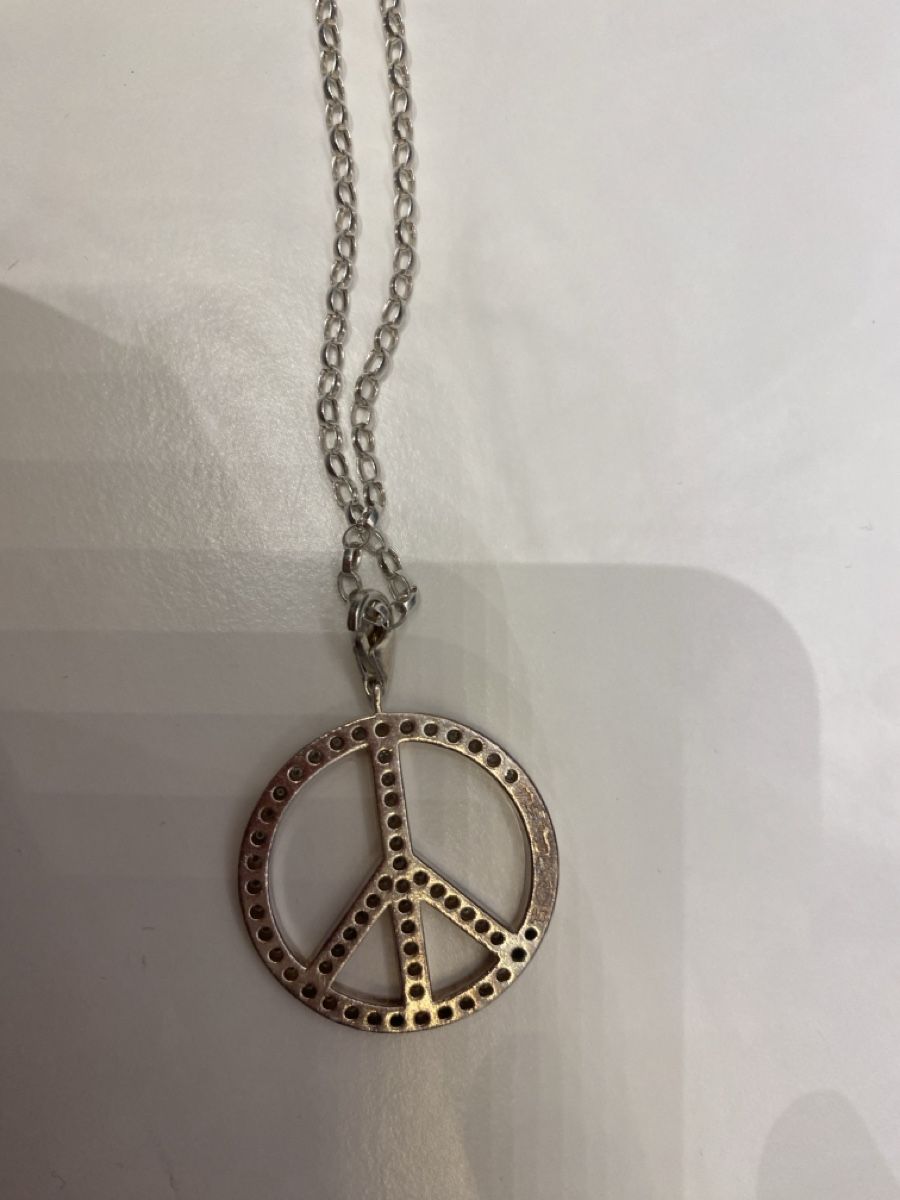 Thomas Sabo Ciondoli: Thomas Sabo Kette mit Peace Anhänger mit Strass Steinen – Usato da Ottikon venduto da Toca0 2