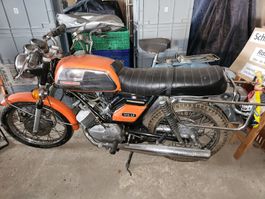 Motobecane 125 LT Motorrad Orange 1973 Scheunenfund 