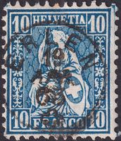 Sitzende: Nr.31 mit Fingerhut-Stempel ERLEN (TG)