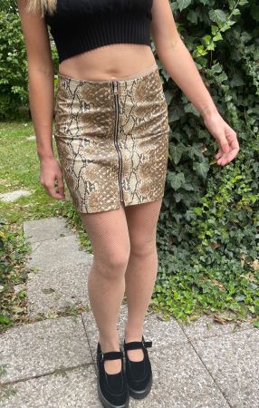 Sexy Gonna con Chiusura lampo similpelle stampa serpente S/M