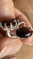 Elegante Ohrringe in Kirschrot-Bernstein, Silber 925