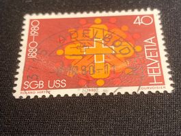 100 Jahre Gewerkschaftsbund ZNr.643 - Vollstempel Adbelboden