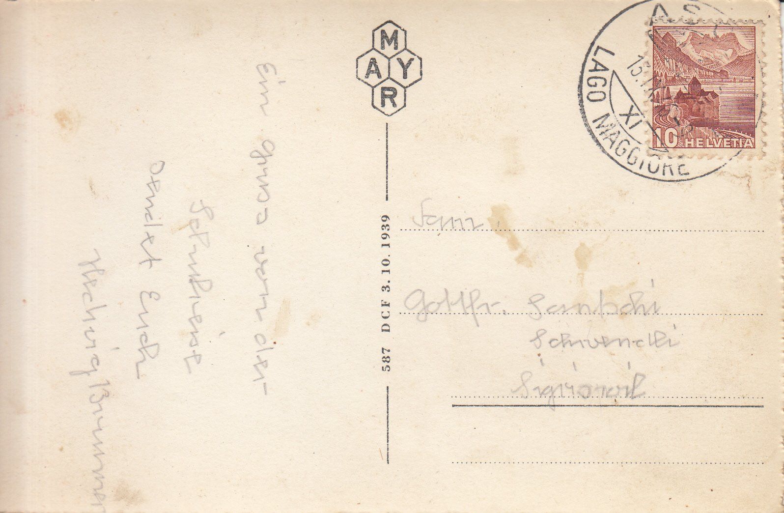 Ansichtskarten: Lugano Castagnola 1946 – Gebraucht aus Bürglen TG von StampGraf 1