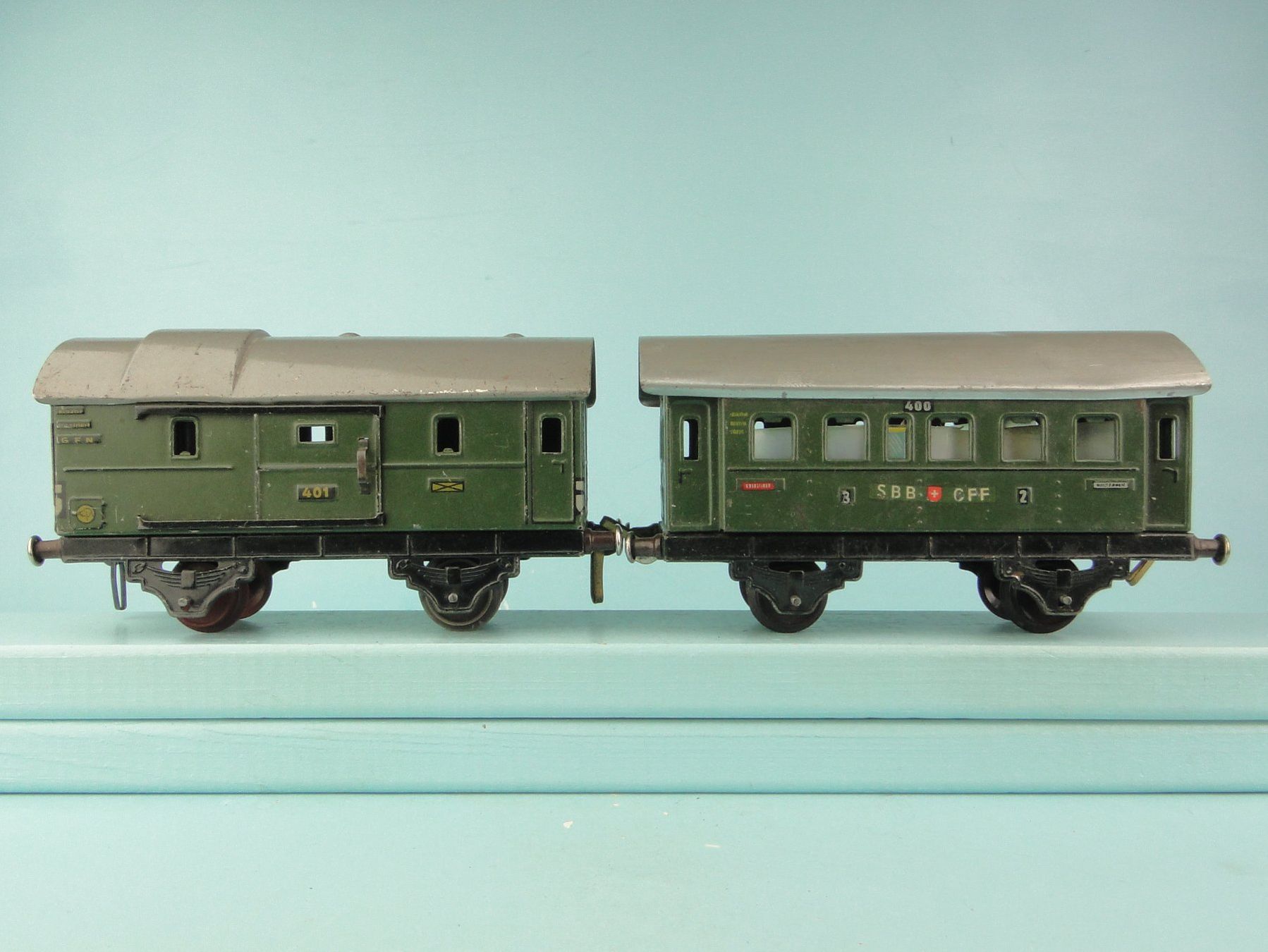 Fleischmann Trains électriques: Fleischmann Spur 0, 2 X Wagen, Blech – D'occasion à Bülach par cann11