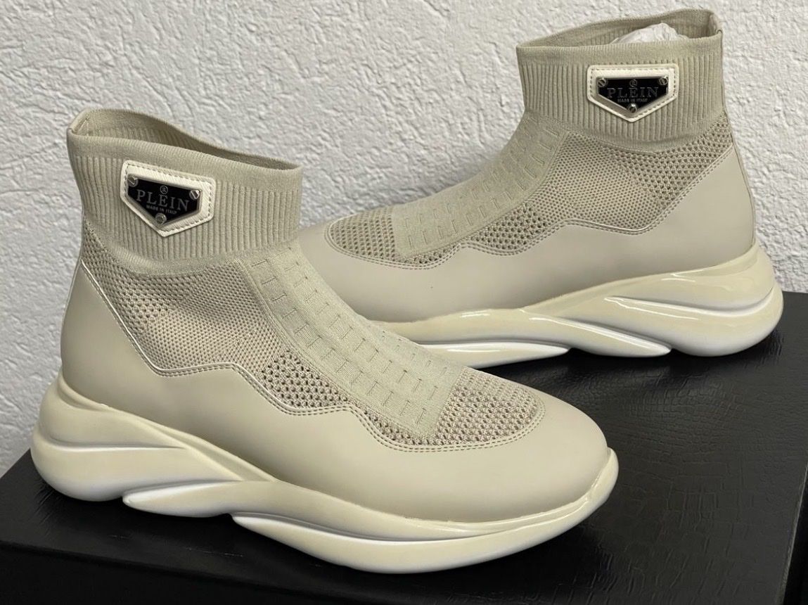 Philipp Plein Scarpe da donna: Philipp Plein Runner Sock Skywalker Beige Size 37 – Nuovo e nell'imballaggio originale da Wallbach venduto da Nenex