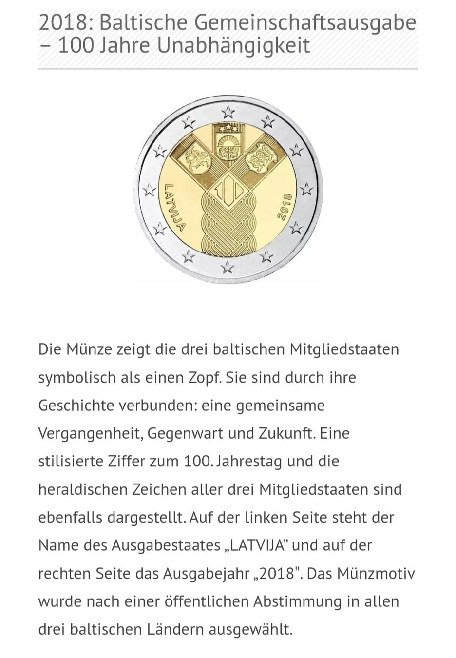 Alle Münzen: 2 Euro Lettland 2018 – Neu (gemäss Beschreibung) aus Eglisau von Orange_Lion 2