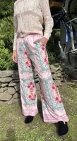 Pantaloni rosa fantasia floreale, nuovi M/L-perfetto per l’e