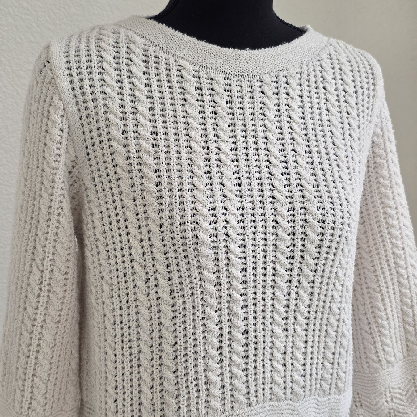 Mango Maglioni & Felpe: MNG Pullover Creme Grösse S Strickmuster 3/4 Ärmel – Usato da Rheinsulz venduto da Gilea 1