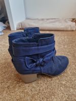 Damen Stiefeletten blau mit Schleife Grösse 36