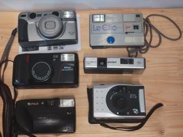 Lot d'appareils photos argentiques compacts divers marques
