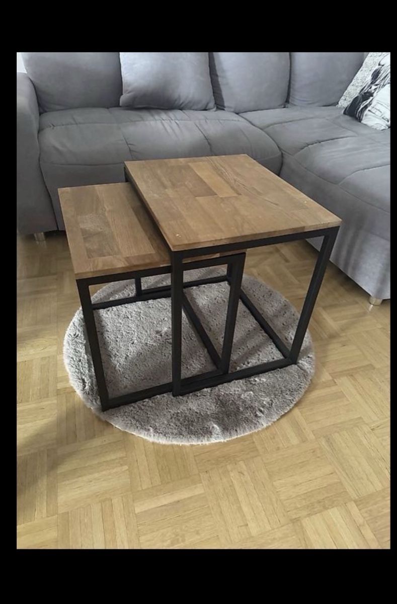 Tische: Nestingtische Holztisch Metallgestell 2er Set Wohnzimmer – Gebraucht aus Biel/Bienne von Mia2025
