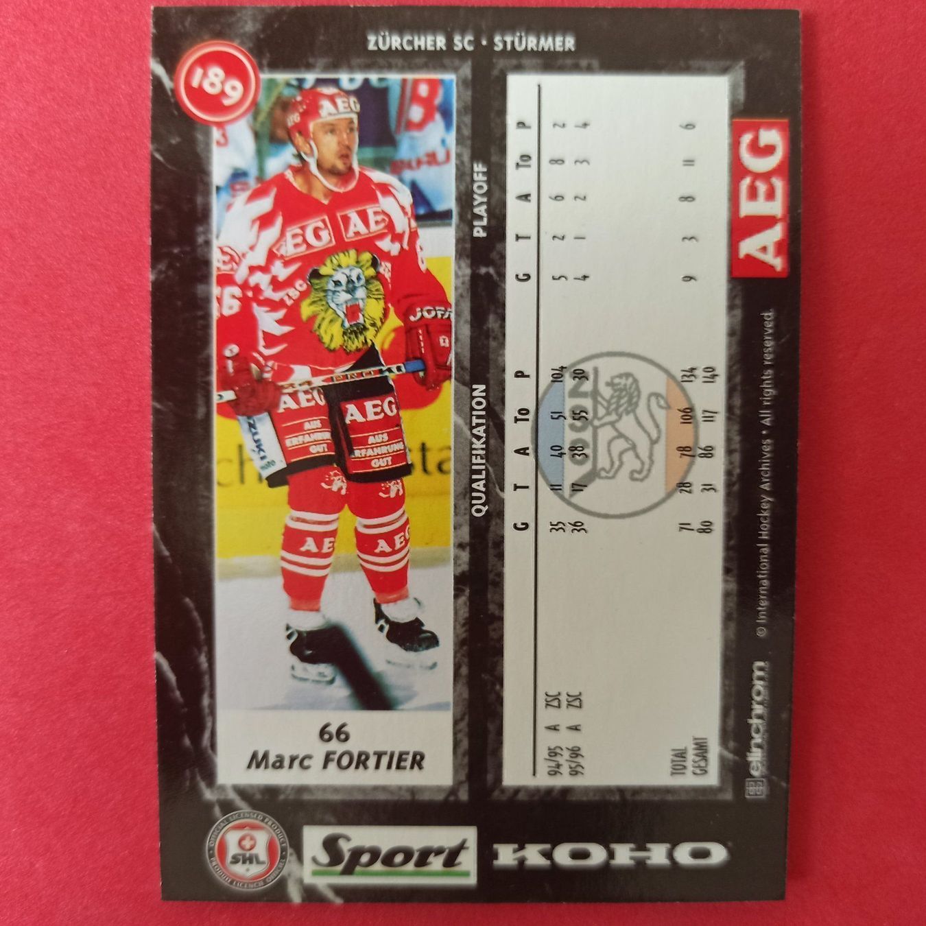 Carte collezionabili: Marc Fortier - ZSC CARD - 1996/97 – Usato da Dübendorf venduto da kb86_MOVIE 1