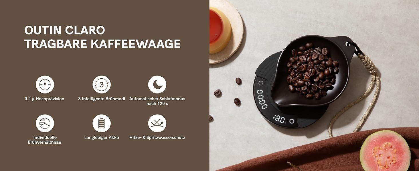 Macchine per caffè & Macchine per espresso: OutIn Claro Tragbare Kaffeewaage mit Timer – Usato da Wabern venduto da carciofo 1
