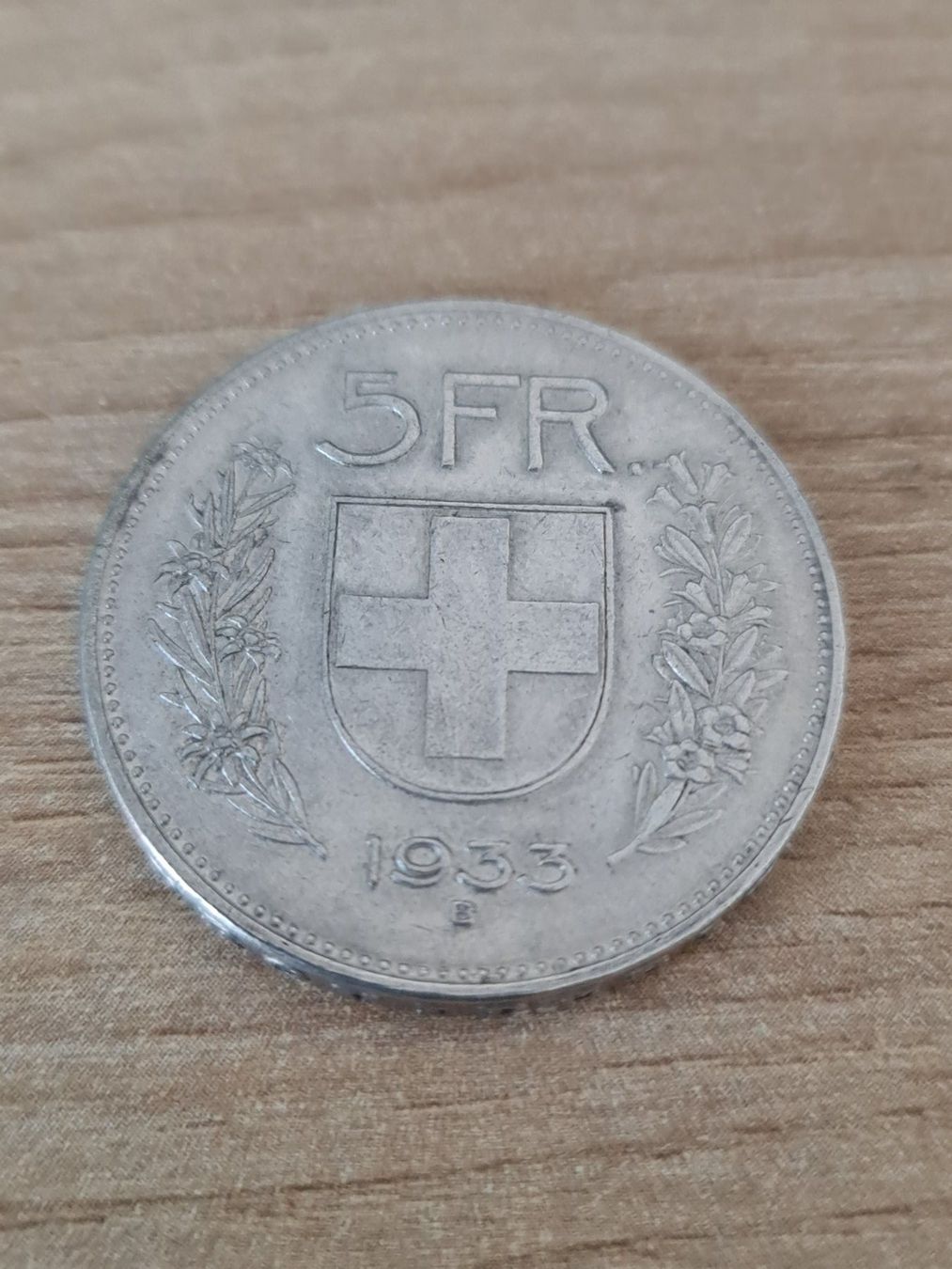 Tutti le monete: SCHWEIZER SILBERMUENZE 5 FRANKEN 1933 – Usato da Windisch venduto da MarcelS01