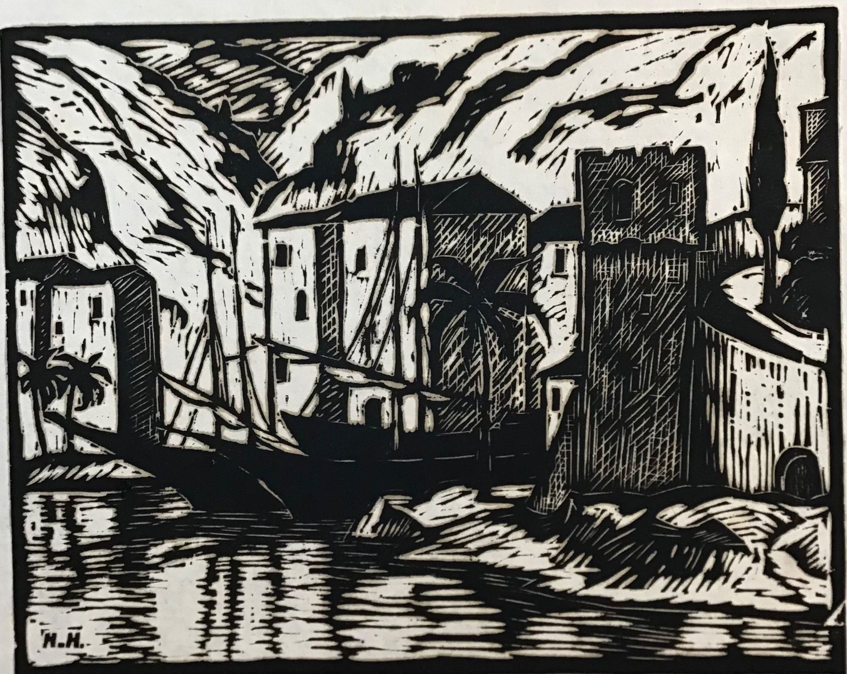 Xilografie: Heinrich HERZIG HOLZSCHNITT SIGNIERT – Usato da Gersau venduto da grafik-kunst