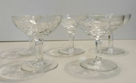 Likör Kristall Stamperl - 5 kleine alte Kristall Gläser