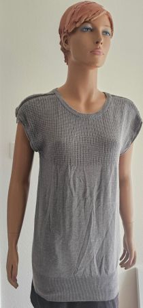 Graues Strickkleid, ärmellos, Gr. 36/38