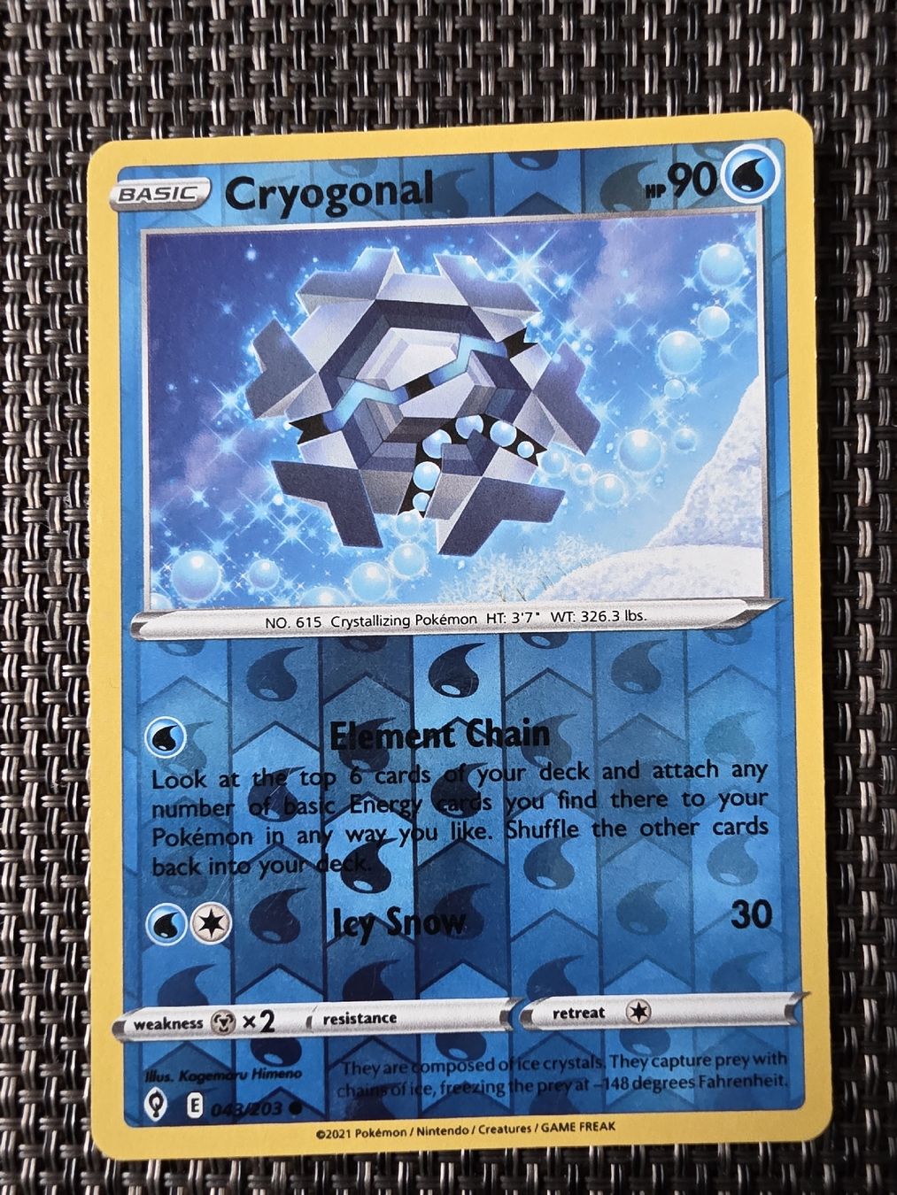 Pokémon Sammelbilder & Trading cards: Pokémon Karte Cryogonal No. 615  – Gebraucht aus Alberswil von mario889
