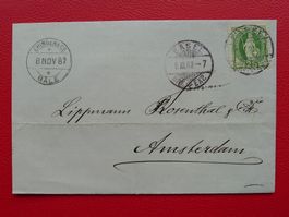 1887, 67Af: ABART "Helvetia mit Armbinde"- BASEL n. Holland