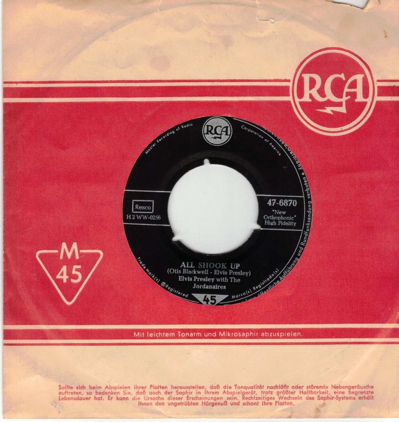 Dischi in vinile: Elvis Presley  --  All Shook up    Single7 – Usato da Rheinau venduto da thealbum