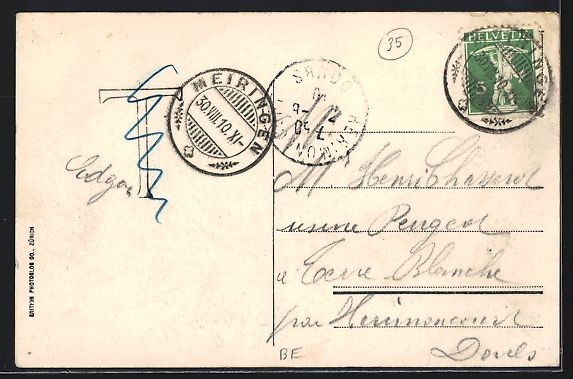 Cartoline postali: AK Grindelwald, Kirche und Wetterhorn – Usato da Berlin venduto da bartko-reher 1