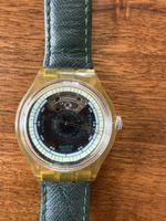 Swatch Automatik Uhr transparent mit grünem Armband