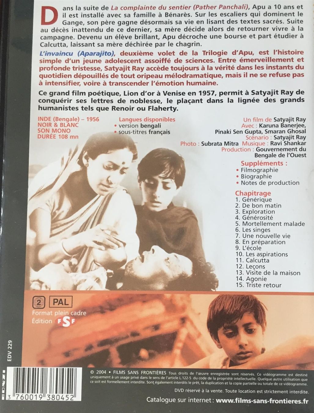 Tutti i DVDs: Satyajit Ray La Trilogie d'Apu Coff 3DVD – Nuovo (secondo la descrizione) da Genève venduto da Cockattoo 6