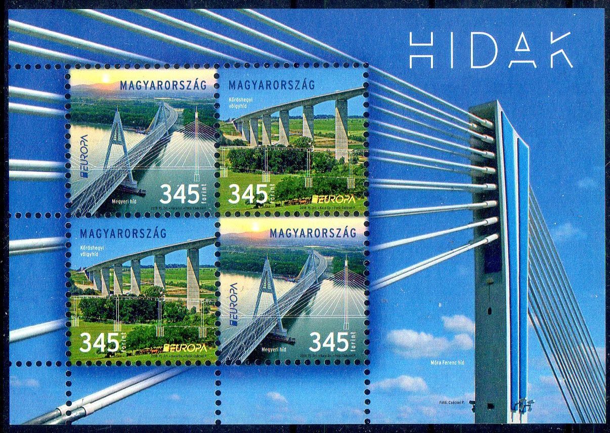 Alle Briefmarken: UNGARN BLOCK BRÜCKEN 2018 ** POSTFRISCH ** - AA58 – Neu (gemäss Beschreibung) aus Losone von EM2019