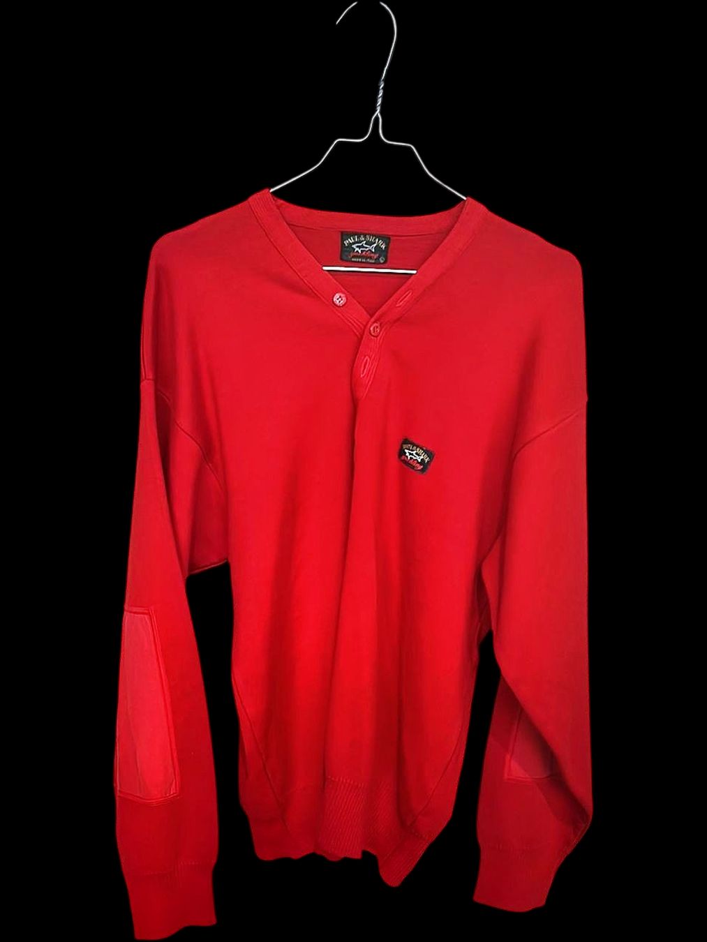 Paul & Shark T-Shirts: Paul & Shark Roter V-Ausschnitt Pullover - Hergestellt in – Gebraucht aus Zug von vinokilo 1