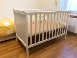 Ikea Sundvik Babybett Gitterbett weiss 120 x 60 cm