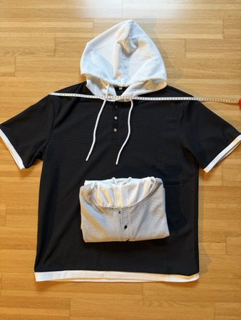 2 T-shirt à capuche homme noir gris blanc taille XL bon état
