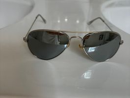 Silberne Pilotenbrille Sonnenbrille Aviator Style Vintage