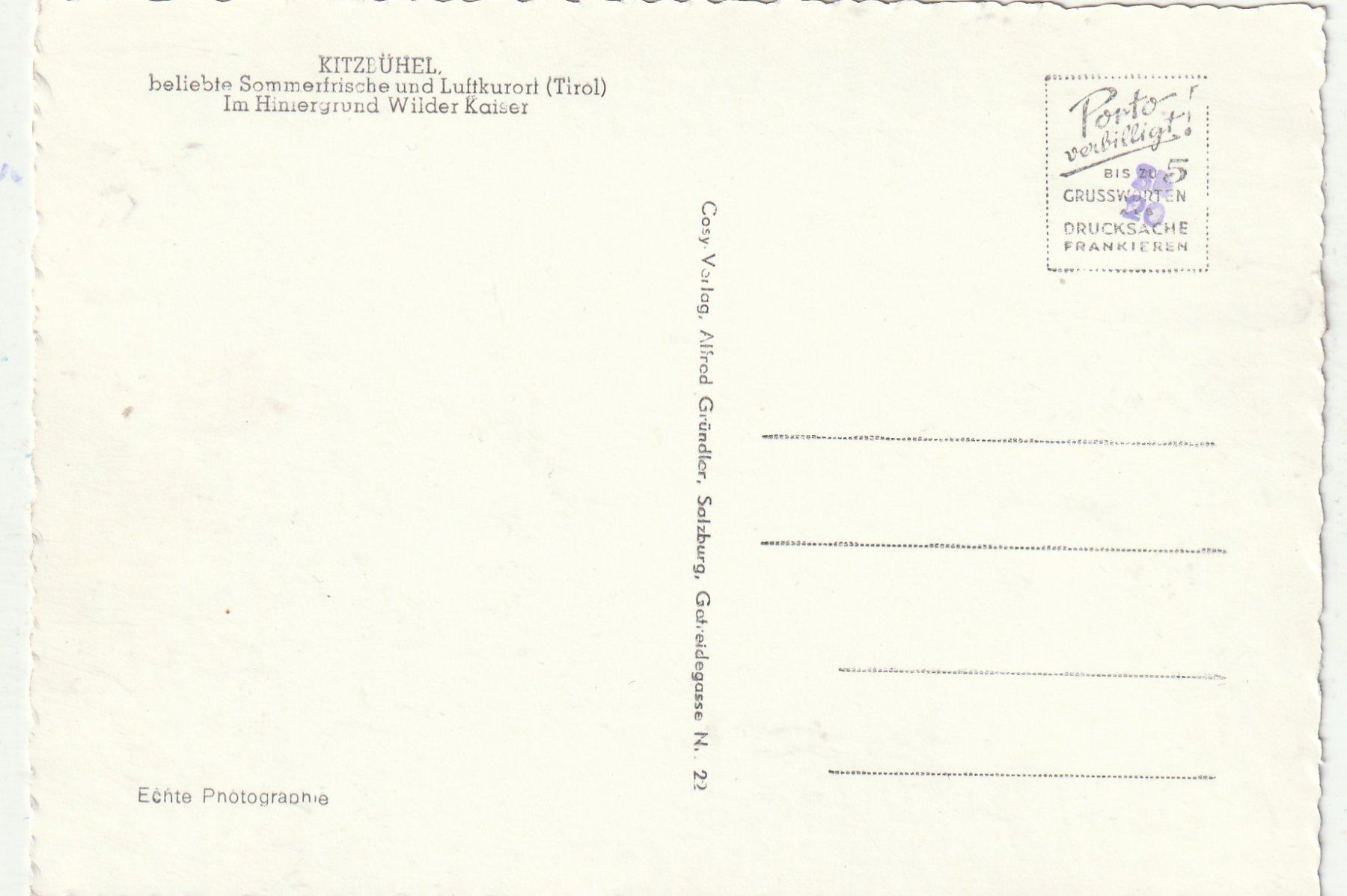 Cartoline postali: Kitzbüel – Usato da Lumbrein venduto da made02 1