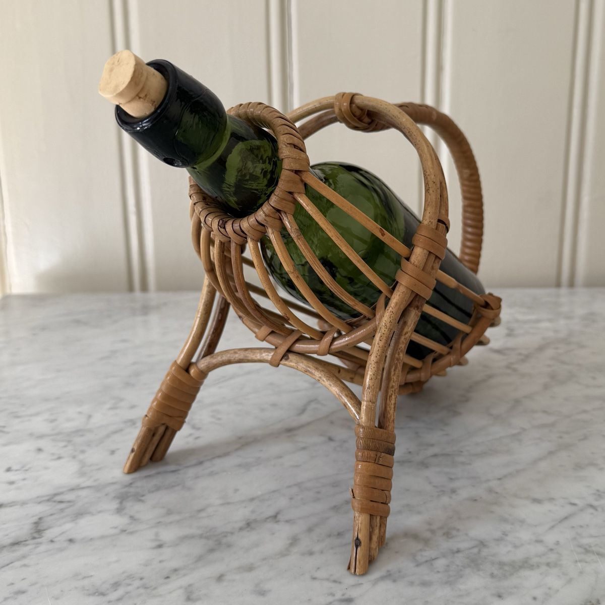 Tutte le decorazioni: Flaschenhalter Albini•Bambus-Rattan – Usato da Winterthur venduto da gutDingmint 5
