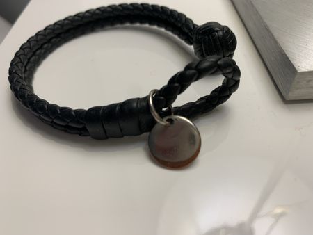 Bottega Veneta black double bracelet in Woven Leather