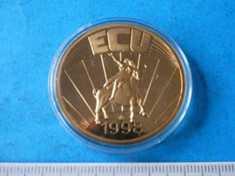 vergoldete Medaille PP 40 mm, Europa 1998 - Ecu