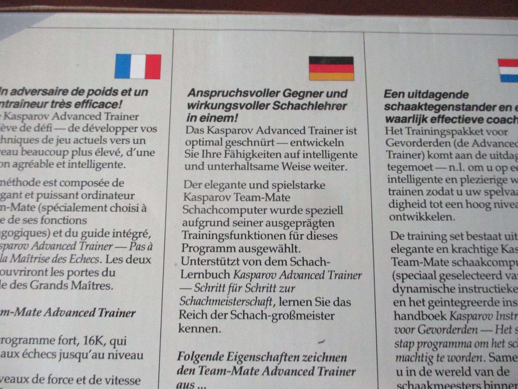 Saitek Giochi: Kasparov Team Mate Advanced Trainer – Usato da Liestal venduto da Disc-Point 2