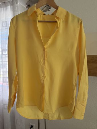 Damen Bluse gelb Grösse S Seide guter Zustand