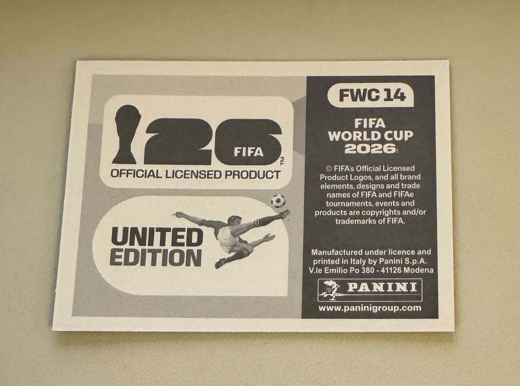 Panini FIFA World Cup WM 2026 - Sticker FWC 14 (Neu und ...