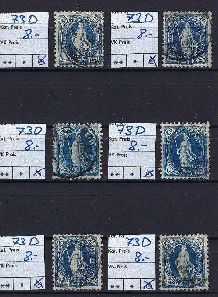 Tutti i francobolli: Stehende Helvetia 73D gest. SBK 96.- – Usato da Hitzkirch venduto da walti1959 2
