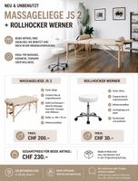  unbenutzte Massageliege JS 2 inkl. Rollhocker Werner