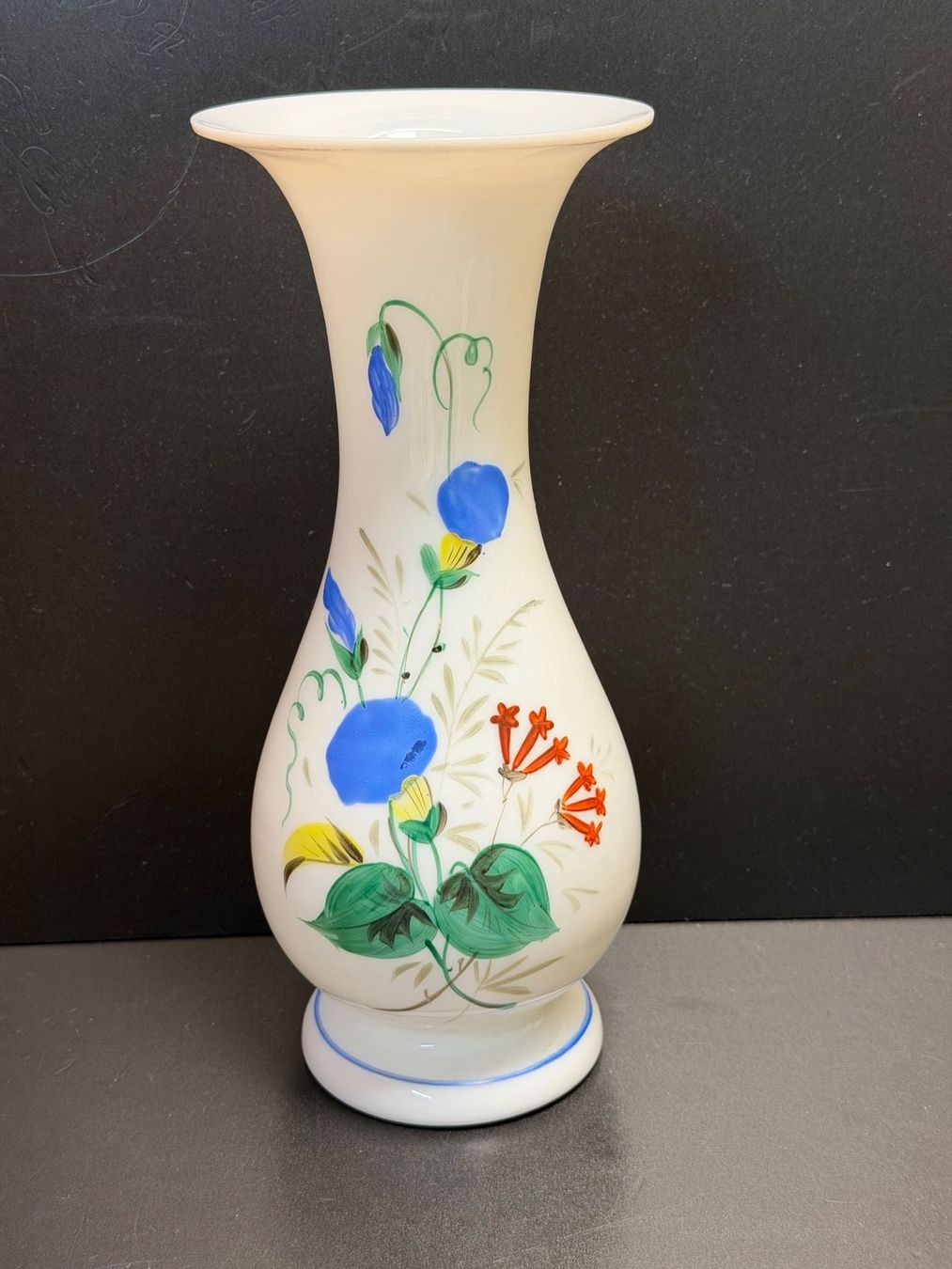 Vasi & Recipienti: MILCH-/OPALIN GLASVASE JUGENDSTIL HANDGEMALT – Usato da Matzingen venduto da Puhbaerli 9