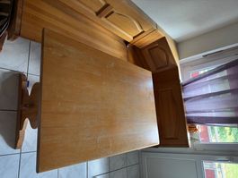 Eckbank mit Tisch Holz geölt Kratzer sichtbar