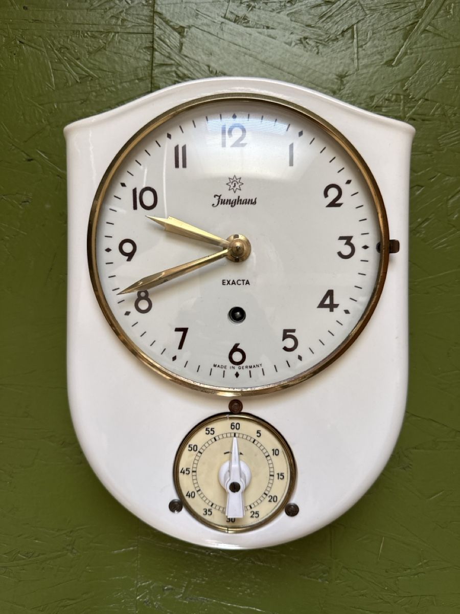 Junghans Orologi da terra & Orologi da parete: Küchenuhr Junghans Exacta, 1950 Jahre – Difettoso da Urdorf venduto da 88888