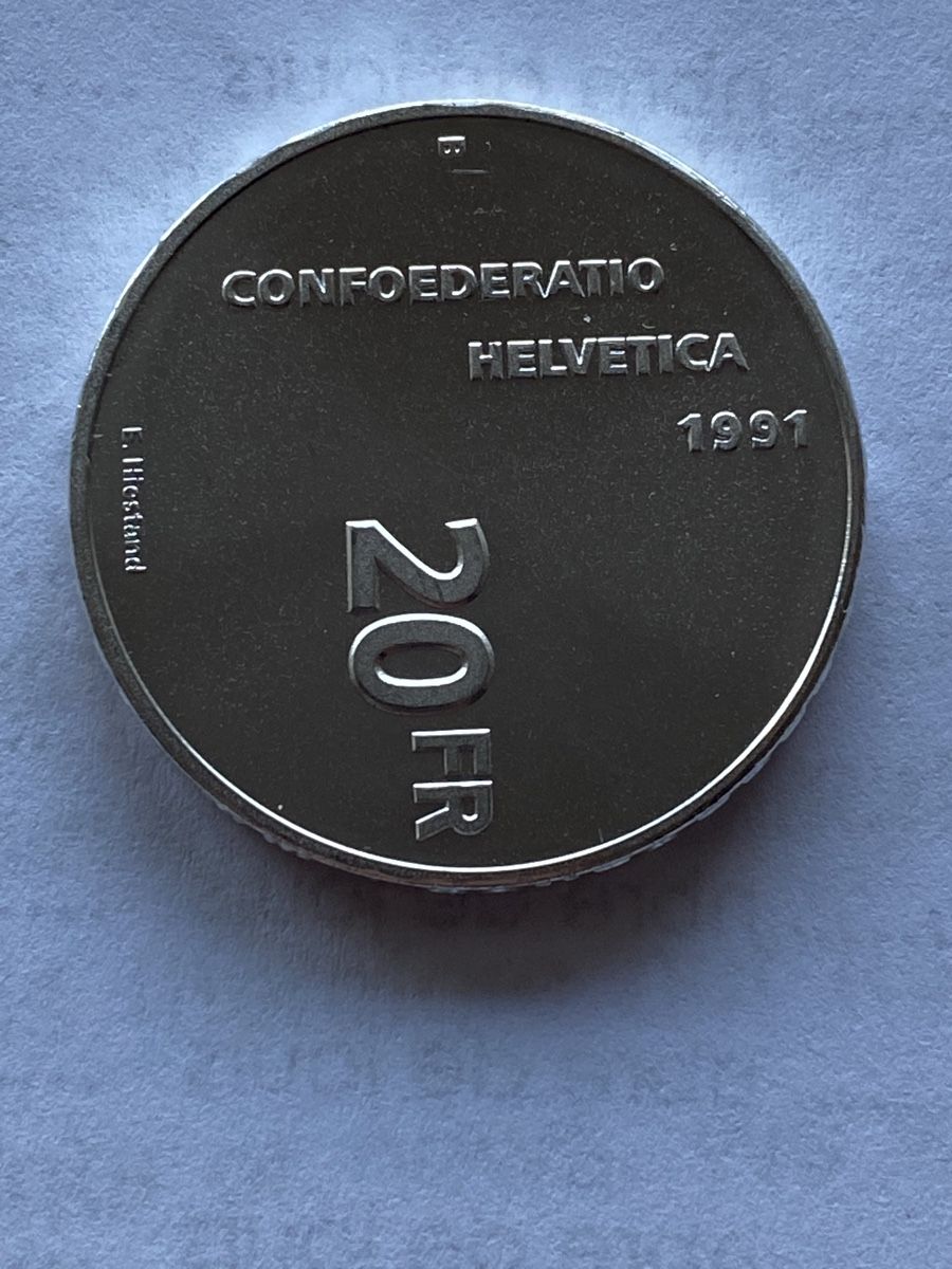 Tutti le monete: 20.- Fr commém. de 1991 en argent – Nuovo (secondo la descrizione) da Corsier-sur-Vevey venduto da Ginoarturo 1