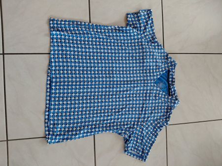 Damen T-Shirt Bonita Blau Weiss Tupfen Grösse XXL