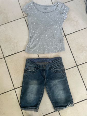 Cooles H&M T-Shirt 🌟 mit Capri Jeans Gr.M