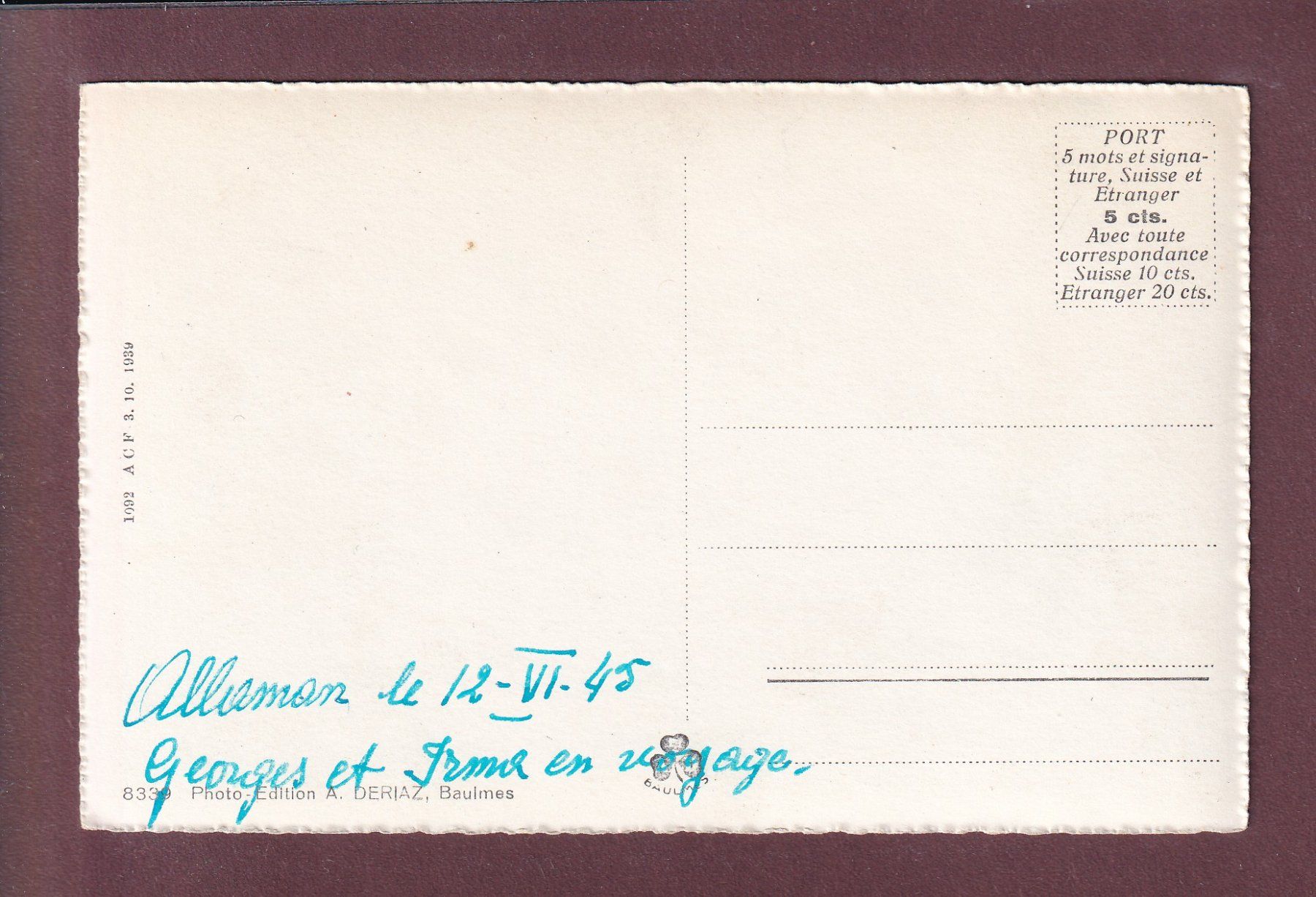 Cartes postales: Panorama du LAC LEMAN – D'occasion à Pully par nicecards 1