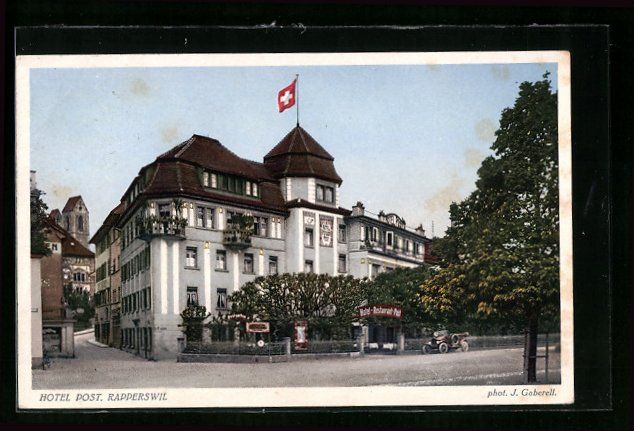 Cartoline postali: Rapperswil, Hotel Post und Kirche, Stras – Usato da Berlin venduto da bartko-reher